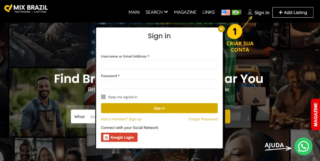 1. SIGN IN | CRIAR CONTA GRÁTIS